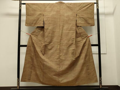 平和屋着物▽上質な紬 単衣 霞文 正絹 逸品 CAAV3800dy
