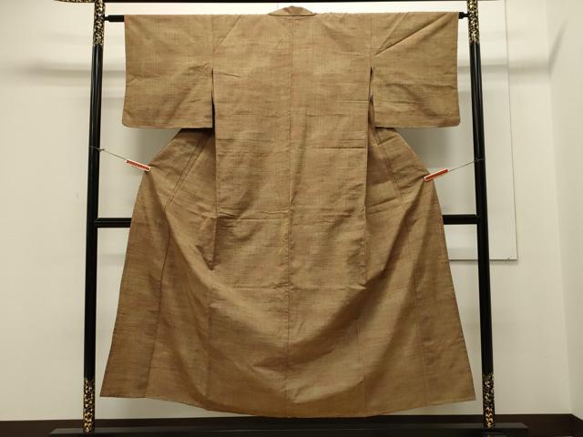 平和屋着物▽上質な紬 単衣 霞文 正絹 逸品 CAAV3800dy