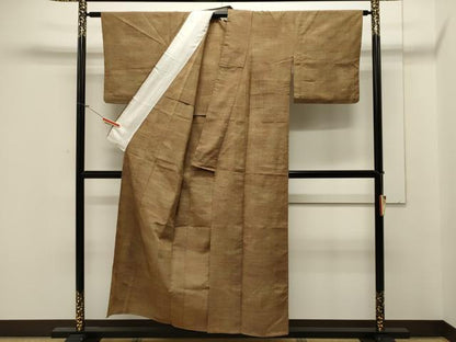 平和屋着物▽上質な紬 単衣 霞文 正絹 逸品 CAAV3800dy