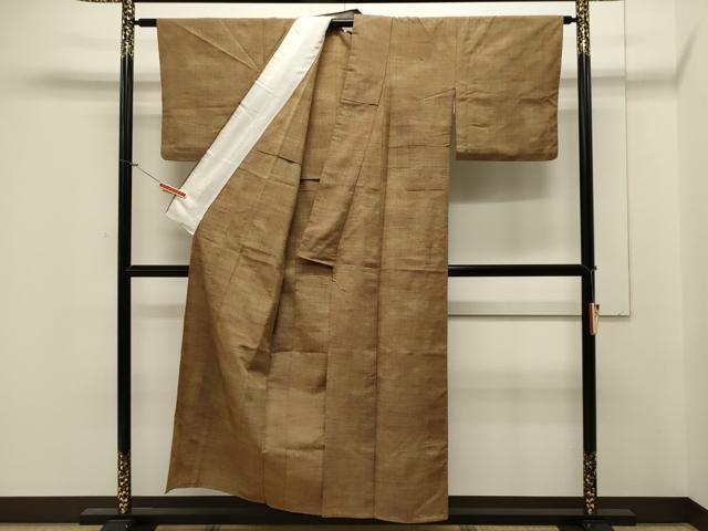 平和屋着物▽上質な紬 単衣 霞文 正絹 逸品 CAAV3800dy