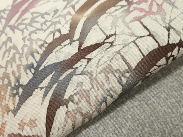 平和屋着物▽訪問着 単衣 作家物 型染め 風景文 たたき染め 正絹 逸品 CAAV3802dy