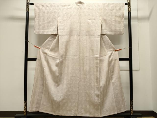 平和屋着物▽名門　藤娘きぬたや・杢目絞り　小紋　単衣　草花地紋　正絹　逸品　CAAV3804dy