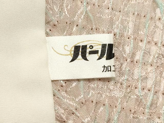 平和屋着物▽名門　藤娘きぬたや・杢目絞り　小紋　単衣　草花地紋　正絹　逸品　CAAV3804dy