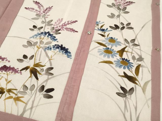 平和屋着物▽道行コート スリーシーズン 春夏秋 塵除け 無双紗袷 紗×絽 草花文 正絹 逸品 CAAV3805dy