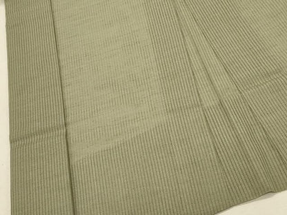 平和屋着物▽男性　羽織　スリーシーズン　春夏秋　塵よけ　縦絽紬　柳茶色　正絹　逸品　CAAV3806dy