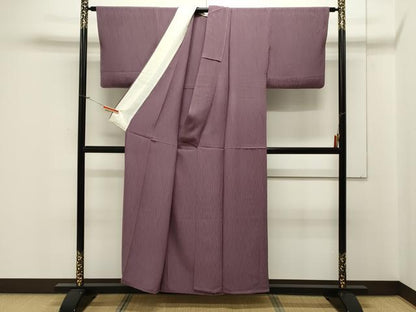 平和屋着物▽上質な色無地 単衣 立涌地紋 浅紫色 正絹 逸品 未使用 CAAV3809dy