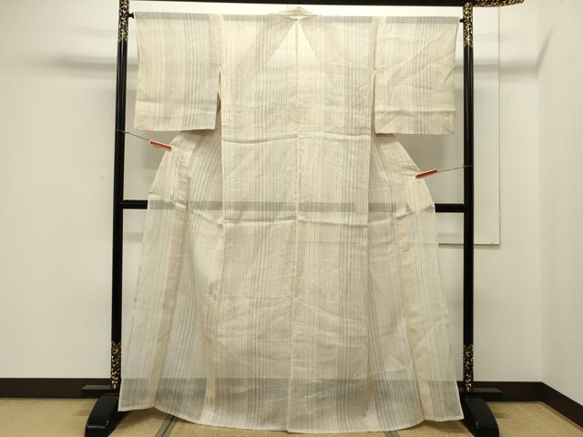 平和屋着物＊夏物 紗紬 縞 正絹 逸品 CAAV3824dy