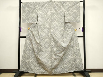 平和屋着物▽上質な紬 単衣 吉祥文 正絹 逸品 CAAV3878dy