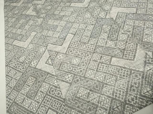 平和屋着物▽上質な紬 単衣 吉祥文 正絹 逸品 CAAV3878dy