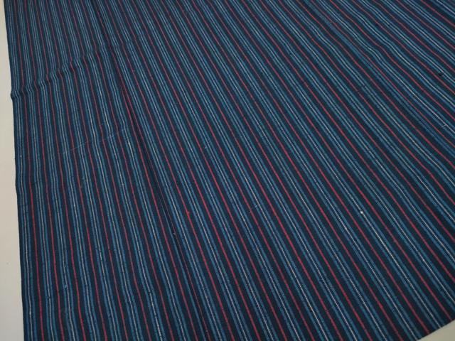 平和屋着物▽上質な紬 単衣 縞 正絹 逸品 CAAV3879dy