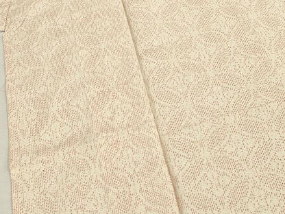 平和屋着物▽上質な紬 単衣 七宝花文 正絹 逸品 CAAV3880dy