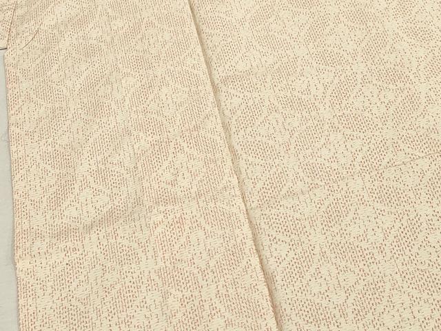 平和屋着物▽上質な紬 単衣 七宝花文 正絹 逸品 CAAV3880dy
