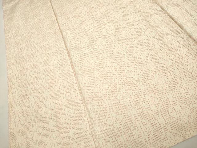 平和屋着物▽上質な紬 単衣 七宝花文 正絹 逸品 CAAV3880dy