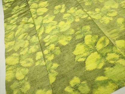 平和屋着物▽上質な紬 単衣 舞花文 正絹 逸品 CAAV3884dy