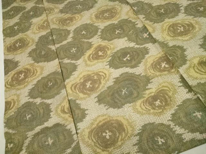 平和屋着物▽上質な紬 単衣 舞花文 正絹 逸品 CAAV3886dy