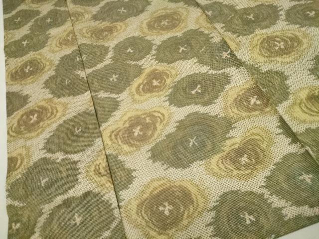 平和屋着物▽上質な紬 単衣 舞花文 正絹 逸品 CAAV3886dy