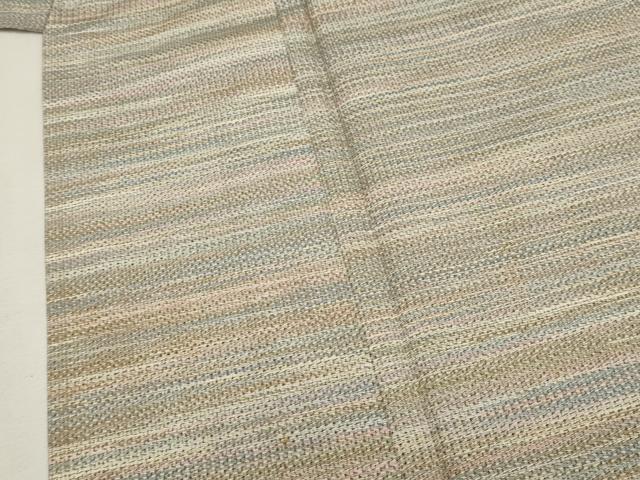 平和屋着物▽上質な紬 単衣 横段文 正絹 逸品 CAAV3889dy