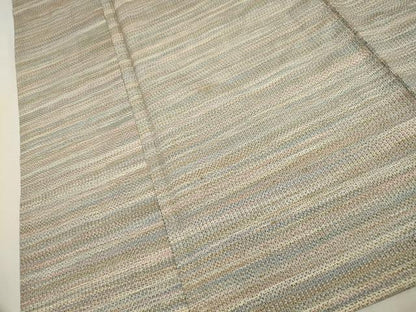 平和屋着物▽上質な紬 単衣 横段文 正絹 逸品 CAAV3889dy