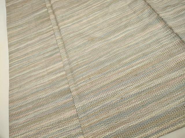 平和屋着物▽上質な紬 単衣 横段文 正絹 逸品 CAAV3889dy