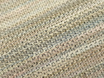 平和屋着物▽上質な紬 単衣 横段文 正絹 逸品 CAAV3889dy