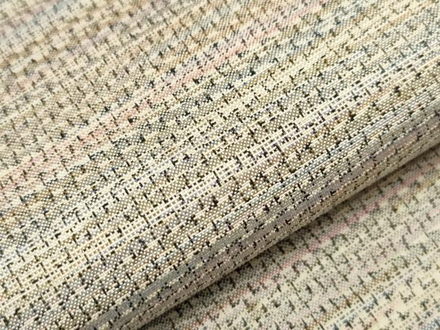 平和屋着物▽上質な紬 単衣 横段文 正絹 逸品 CAAV3889dy