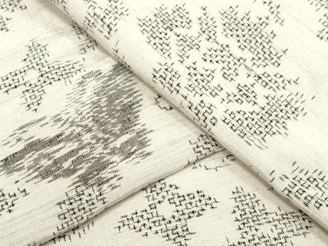 平和屋着物▽上質な紬 単衣 更紗花蝶文 正絹 逸品 CAAV3890dy