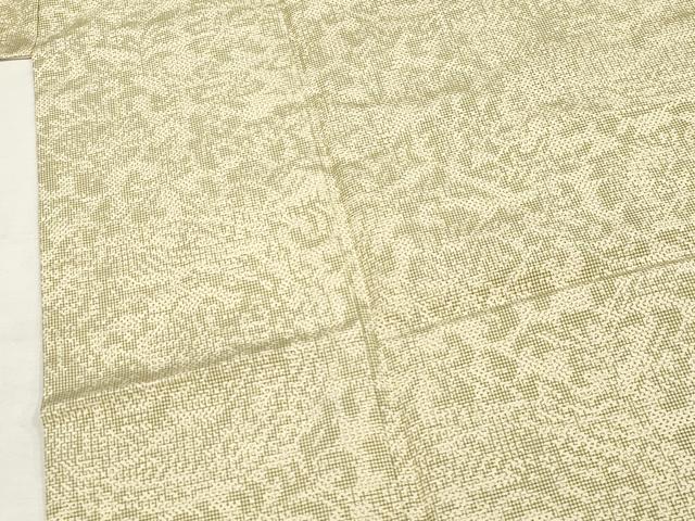 平和屋着物▽上質な紬 単衣 更紗花文 正絹 逸品 CAAV3891dy