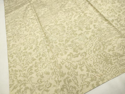 平和屋着物▽上質な紬 単衣 更紗花文 正絹 逸品 CAAV3891dy