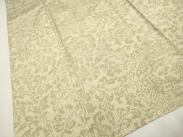 平和屋着物▽上質な紬 単衣 更紗花文 正絹 逸品 CAAV3891dy