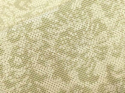 平和屋着物▽上質な紬 単衣 更紗花文 正絹 逸品 CAAV3891dy