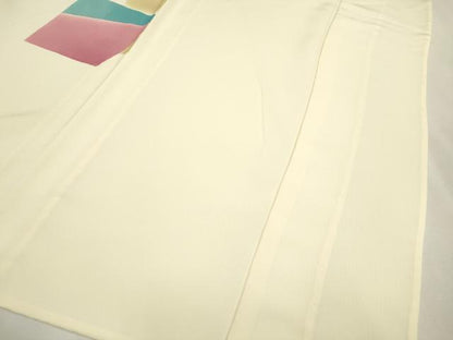 平和屋着物▽訪問着　単衣　色紙重ね文　正絹　逸品　未使用　CAAV3895dy