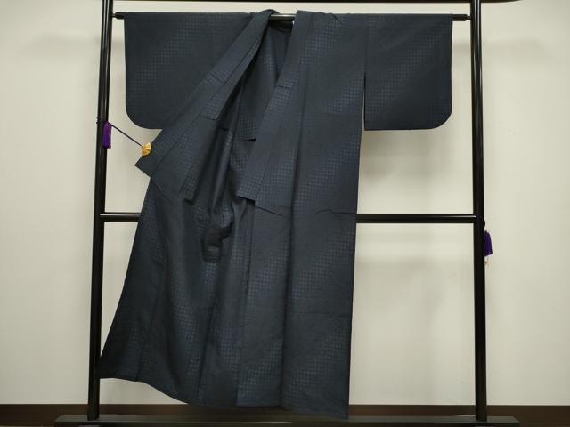 平和屋着物▽髭紬 単衣 吉祥文 正絹 逸品 CAAV3896dy