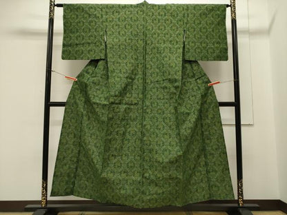 平和屋着物▽上質な紬 単衣 有栖川 正絹 逸品 CAAV3898dy
