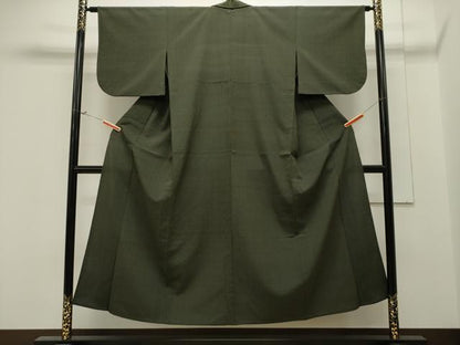平和屋着物▽白鷹お召　単衣　吉祥文　正絹　逸品　CAAV3900dy