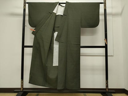 平和屋着物▽白鷹お召　単衣　吉祥文　正絹　逸品　CAAV3900dy