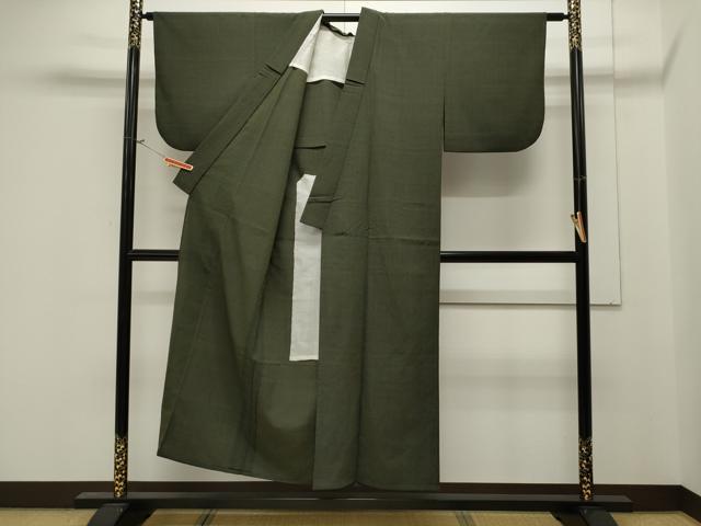 平和屋着物▽白鷹お召　単衣　吉祥文　正絹　逸品　CAAV3900dy