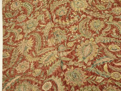 平和屋着物▽上質な小紋 単衣 更紗花文 鬼しぼ縮緬 正絹 逸品 CAAV3904dy
