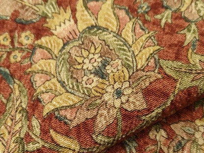 平和屋着物▽上質な小紋 単衣 更紗花文 鬼しぼ縮緬 正絹 逸品 CAAV3904dy