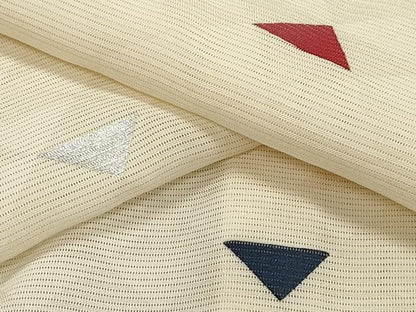 平和屋着物＊夏物 小紋 絽 鱗文 銀彩 正絹 逸品 未使用 CAAV3980dy
