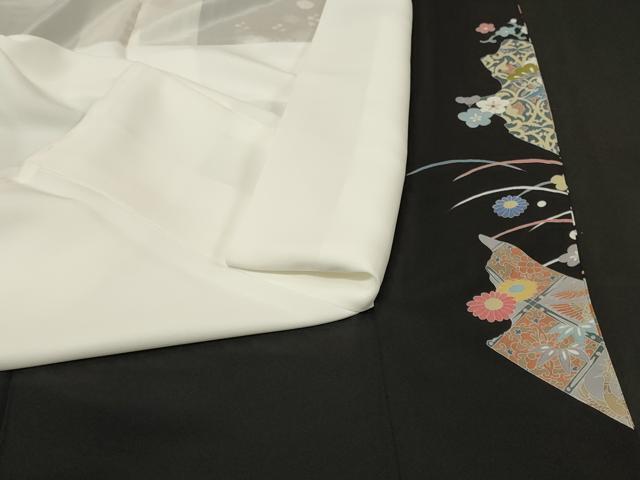 平和屋着物●京加賀友禅　松本健一　黒留袖　花車文　正絹　逸品　CAAV4123in
