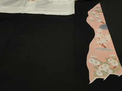平和屋着物■豪華黒留袖 駒刺繍 風景文 正絹 逸品 CAAV4206in