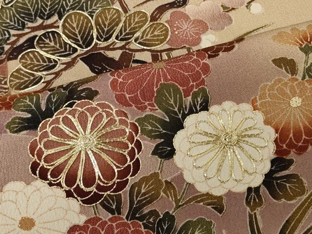 平和屋着物■豪華黒留袖 駒刺繍 流水風景文 正絹 逸品 CAAV4207in