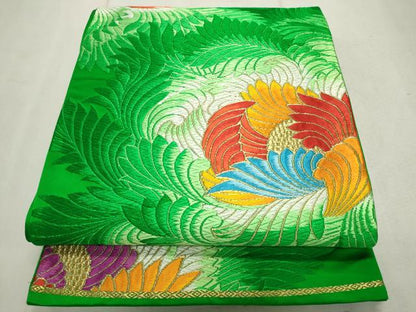 平和屋着物◎六通柄袋帯　唐織　牡丹文　金糸　正絹　逸品　CAAV4303in