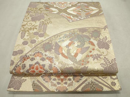 平和屋着物◎六通柄袋帯 唐織 天平地紙取華文 金糸 正絹 逸品 CAAV4313in