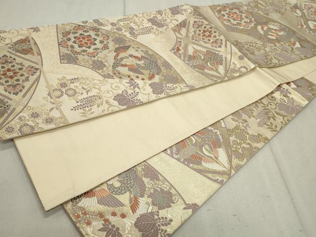 平和屋着物◎六通柄袋帯 唐織 天平地紙取華文 金糸 正絹 逸品 CAAV4313in