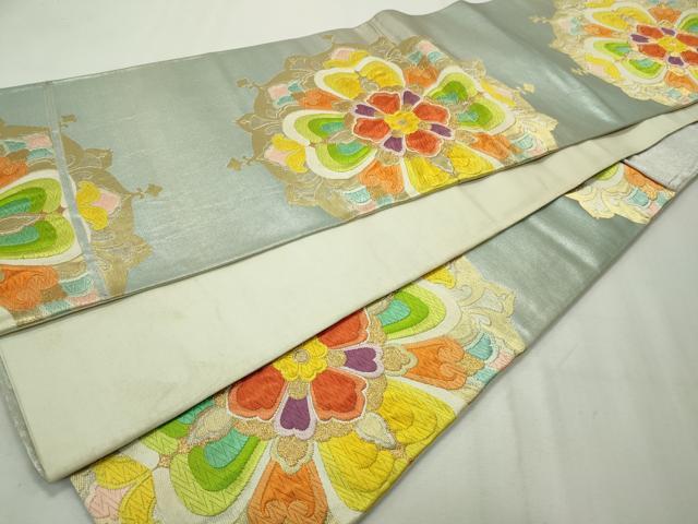 平和屋着物◎六通柄袋帯 唐織 正倉院花文 金銀糸 正絹 逸品 CAAV4361in
