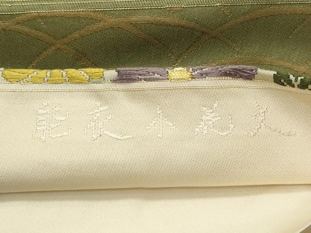 平和屋着物◎六通柄袋帯　唐織　能衣小花文　金糸　正絹　逸品　CAAV4390in