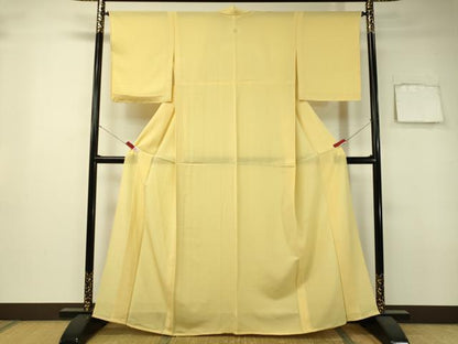 平和屋着物＊夏物 色無地 絽 淡黄色 正絹 逸品 未使用 CAAV4403vp