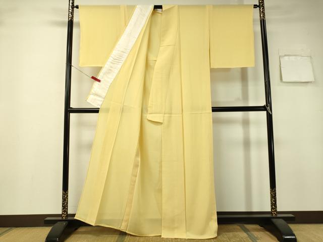 平和屋着物＊夏物 色無地 絽 淡黄色 正絹 逸品 未使用 CAAV4403vp