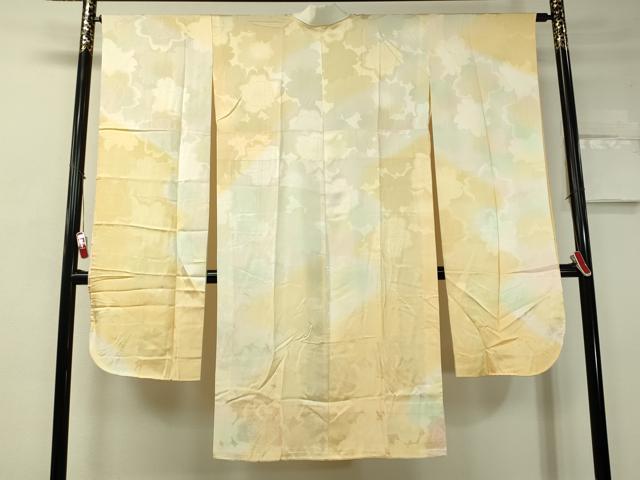 平和屋着物●振袖用長襦袢　無双仕立て　舞桜地紋　暈し染め　半衿刺繍　正絹　逸品　CAAV4691vp